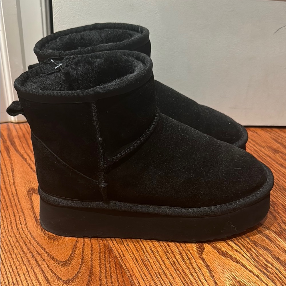 Black Suede Platform Boots